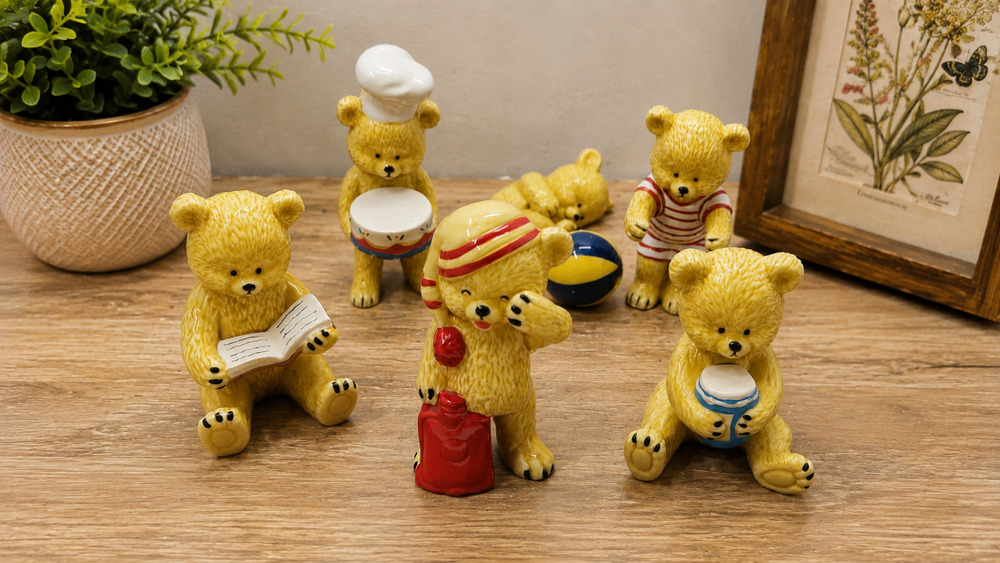Danbury Mint TeddyBears Fine Bone China Lot of 6 Vintage Bear Figurines Collecti